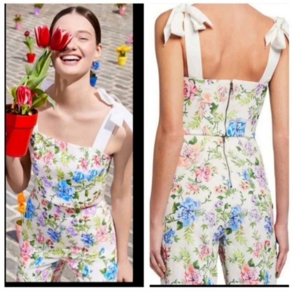 Alice  + Olivia  Lorinda  Floral Pant And NIKIA FLORAL CROP TOP SIZE 12 NWT